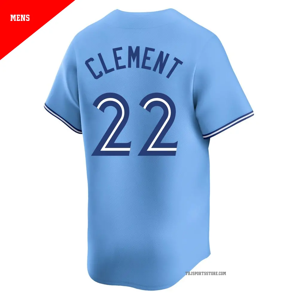 Men's #22 Ernie Clement Toronto Blue Jays Blue Limited Powder
