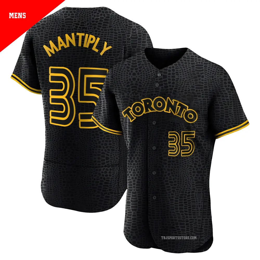 Men's ＃35 Joe Mantiply Toronto Blue Jays Black Authentic Snake Skin City Jersey