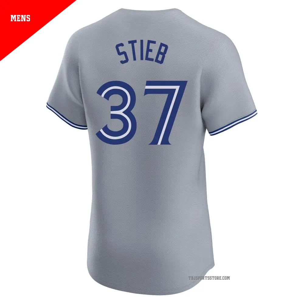 Men's #37 Dave Stieb Toronto Blue Jays Gray Elite Road Jersey