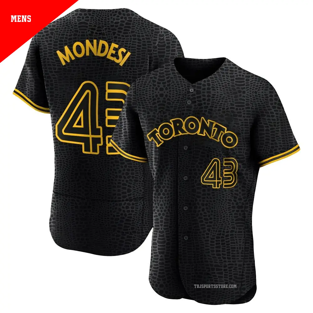 Men's ＃43 Raul Mondesi Toronto Blue Jays Black Authentic Snake Skin City Jersey