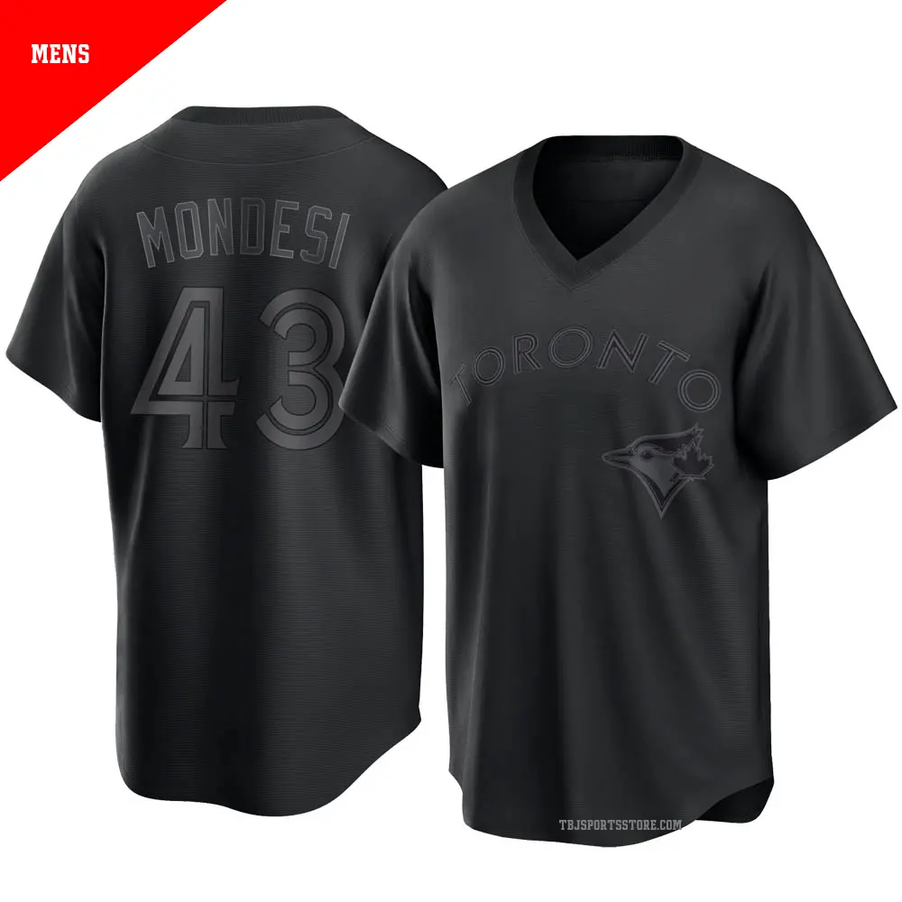Men's ＃43 Raul Mondesi Toronto Blue Jays Black Replica Pitch Fashion Jersey