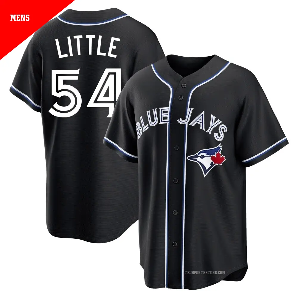 Men's #54 Brendon Little Toronto Blue Jays Black Replica Pitch