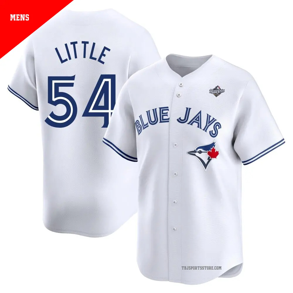 ブルージェイズ Blue Jays 青色ユニフォーム （140-150） Men's #54 Brendon Little Toronto Blue Jays White Limited Home 2025
