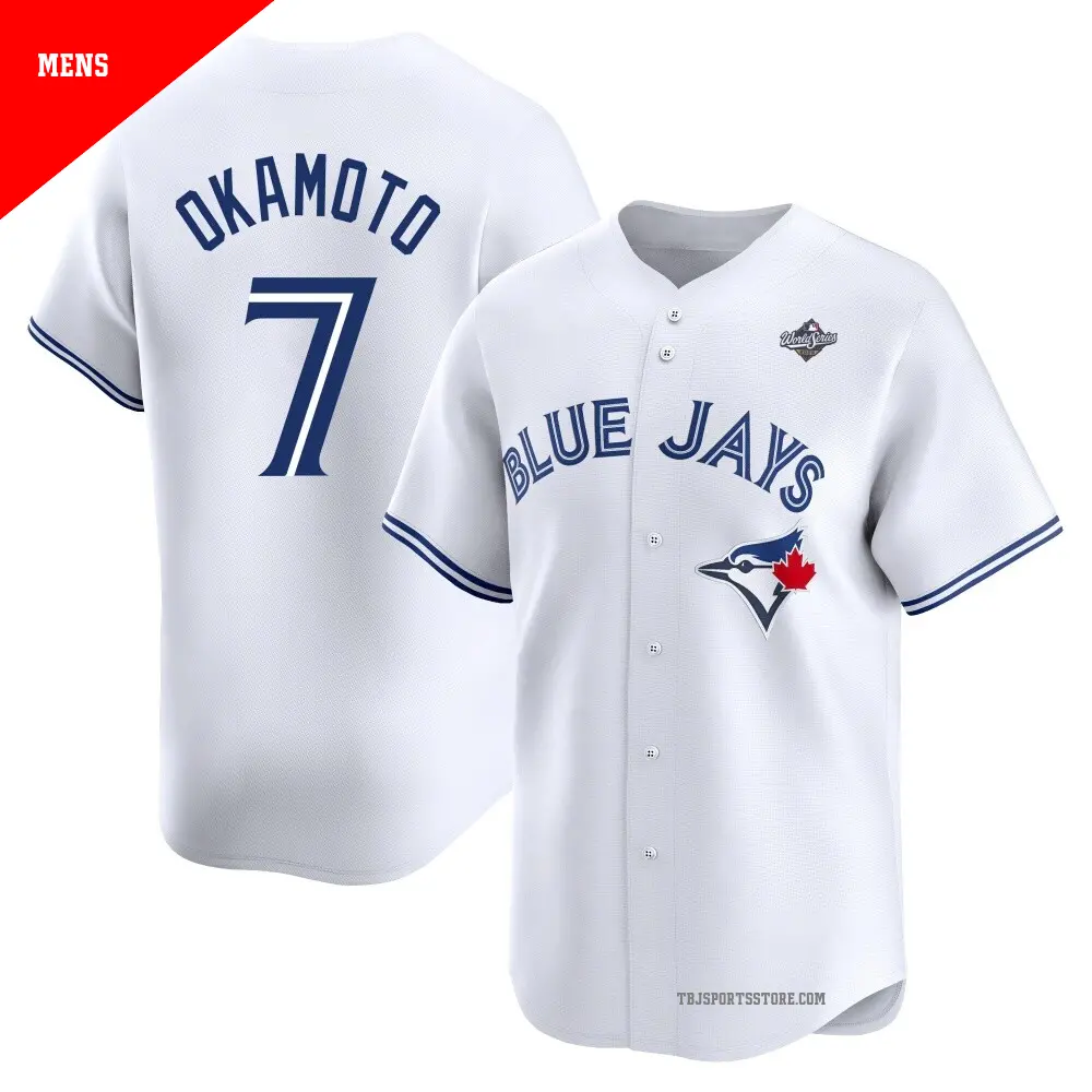 希少　トロント・ブルージェイズ OKAMOTO 7 ユニフォーム Men's #7 Kazuma Okamoto Toronto Blue Jays White Limited Home 2025