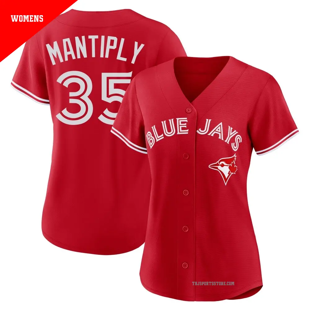 Women's ＃35 Joe Mantiply Toronto Blue Jays Red Replica Canada Day Jersey