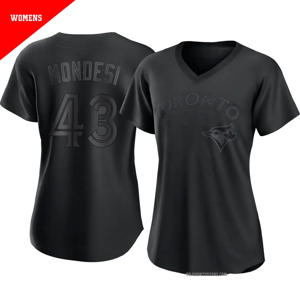 Women's ＃43 Raul Mondesi Toronto Blue Jays Black Authentic Pitch Fashion Jersey