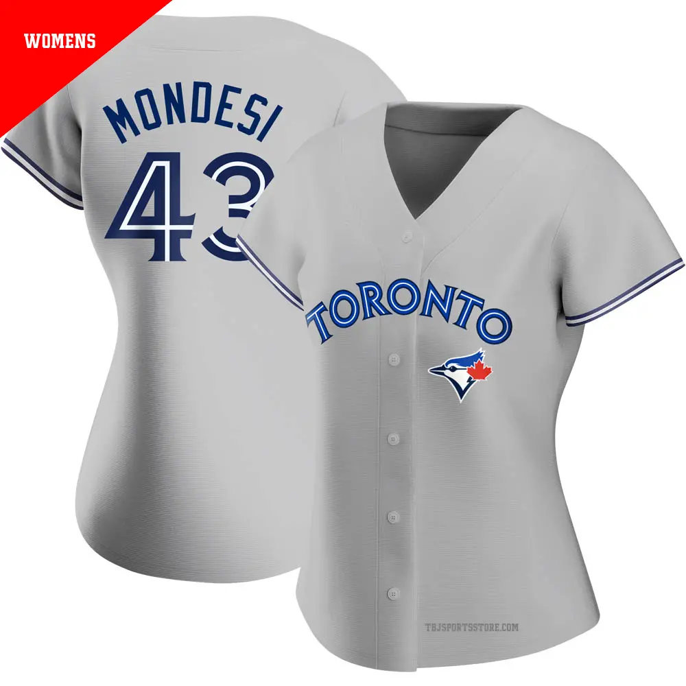 Women's ＃43 Raul Mondesi Toronto Blue Jays Gray Replica Road Jersey