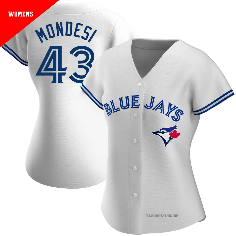 Women's ＃43 Raul Mondesi Toronto Blue Jays White Authentic Home Jersey