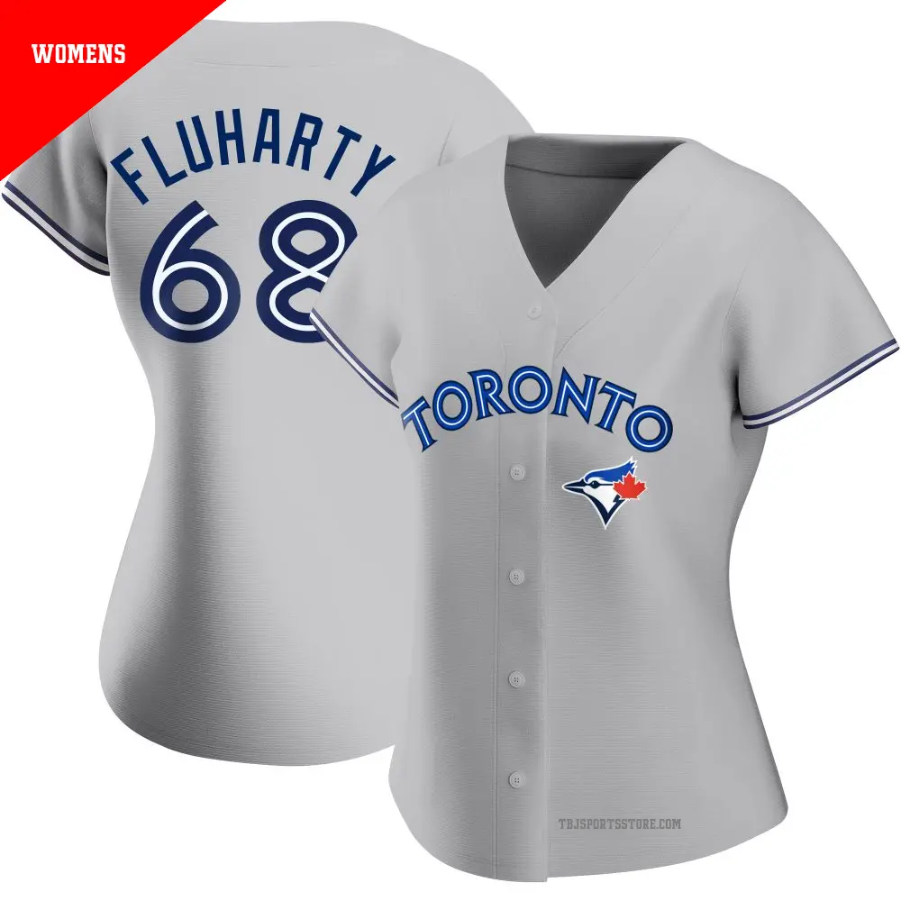 Women's ＃68 Mason Fluharty Toronto Blue Jays Gray Authentic Road Jersey