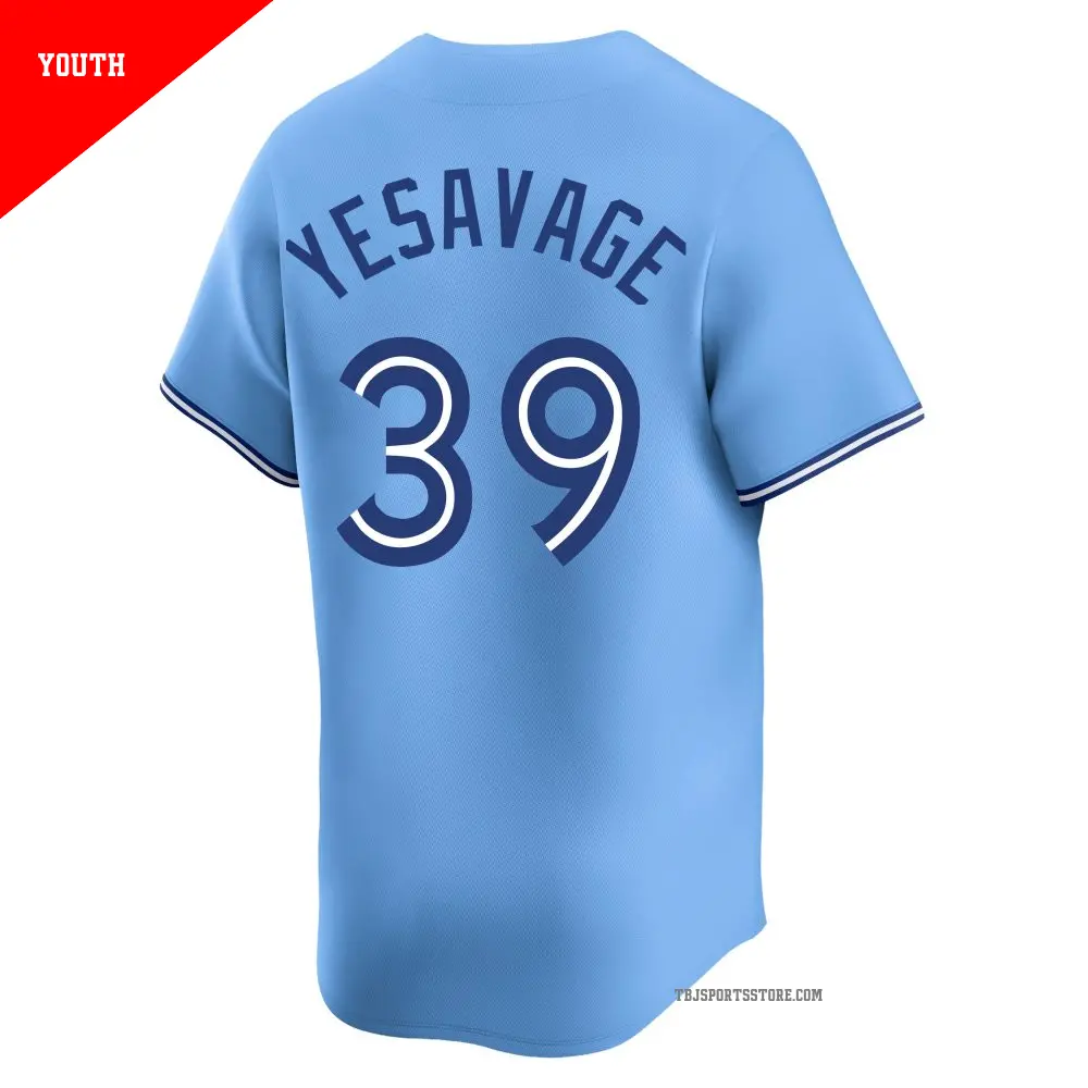 Youth #39 Trey Yesavage Toronto Blue Jays Blue Limited Powder
