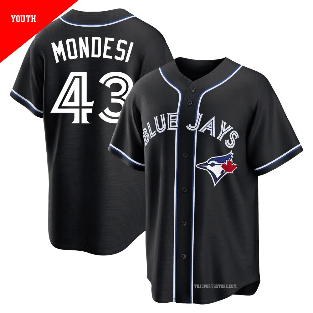 Youth ＃43 Raul Mondesi Toronto Blue Jays Black Replica Fashion Out Jersey
