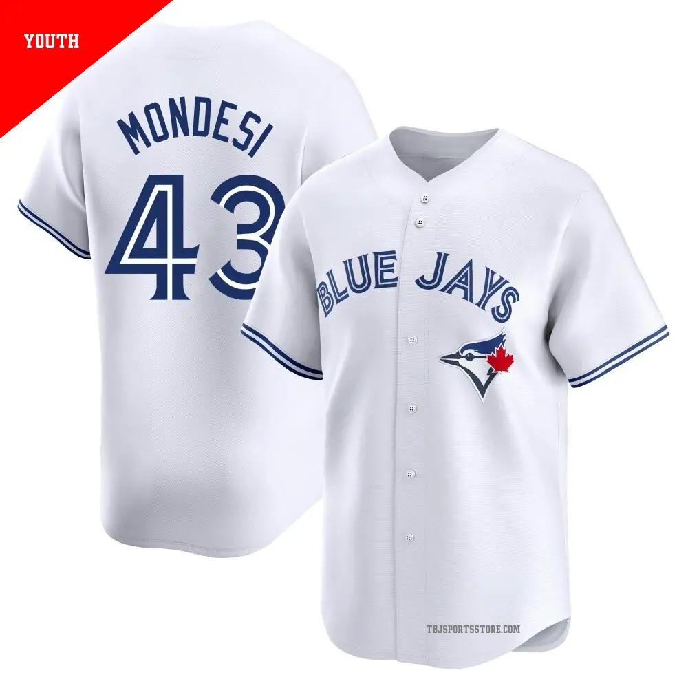 Youth ＃43 Raul Mondesi Toronto Blue Jays White Limited Home Jersey