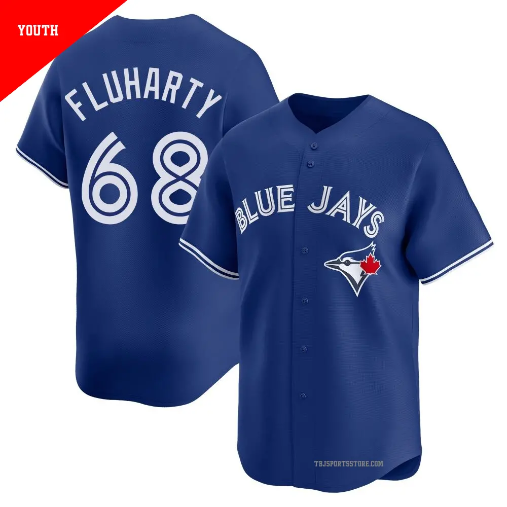 Youth ＃68 Mason Fluharty Toronto Blue Jays Royal Limited Alternate Jersey