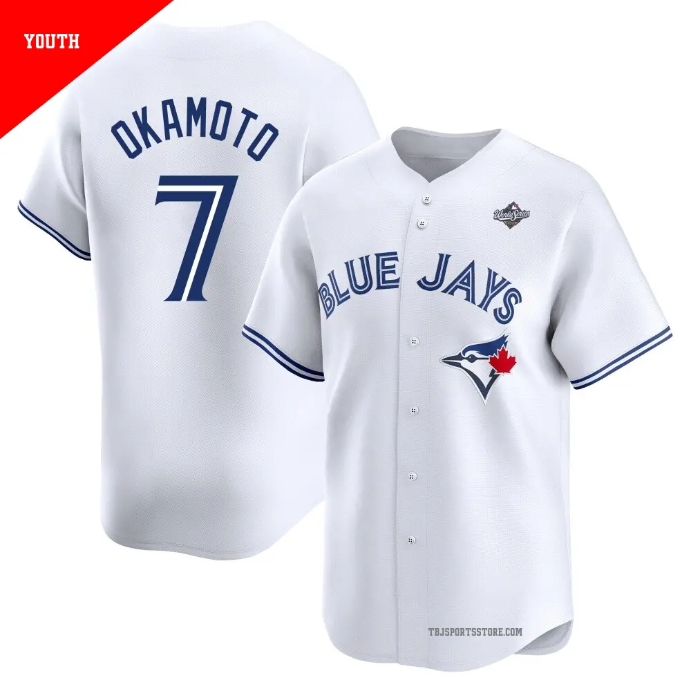 希少　トロント・ブルージェイズ OKAMOTO 7 ユニフォーム Youth #7 Kazuma Okamoto Toronto Blue Jays Blue Replica Powder